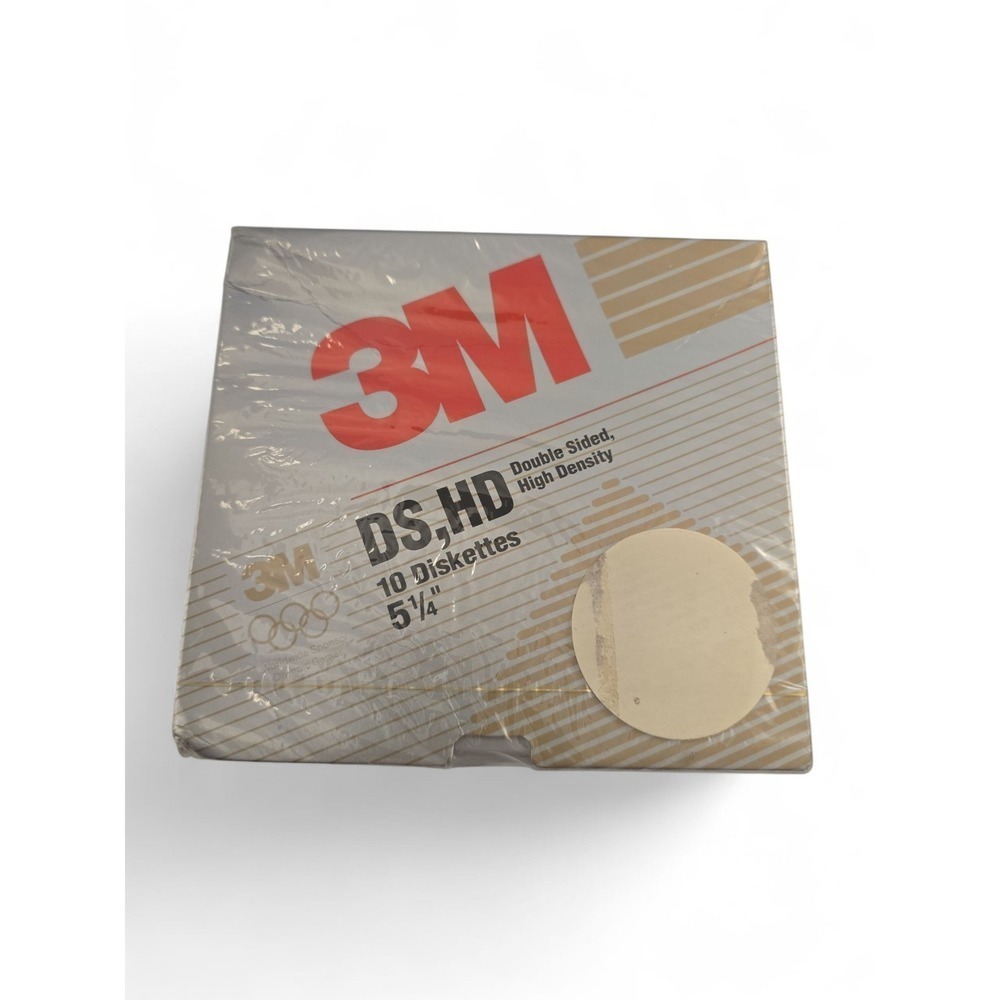 New Sealed 3M DS, HD Double Sided High Density 5 1/4" Floppy Diskettes‎ 10 Pack